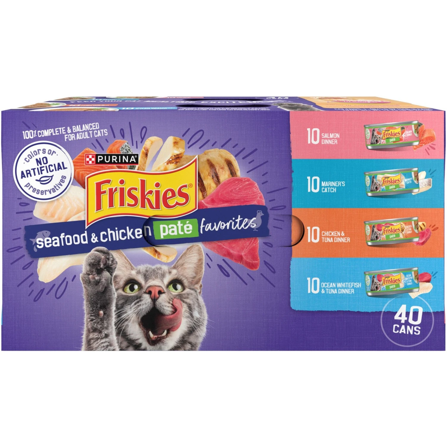 Meow Mix Original Choice Dry Cat Food & Purina Friskies Seafood & Chicken Pate Favorites Variety Pack Wet Cat Food, 5.5-oz Can, Case Of 40 8 Meow Mix Original Choice Dry Cat Food & Purina Friskies Seafood & Chicken Pate Favorites Variety Pack Wet Cat Food, 5.5-oz Can, Case Of 40 - Image 6