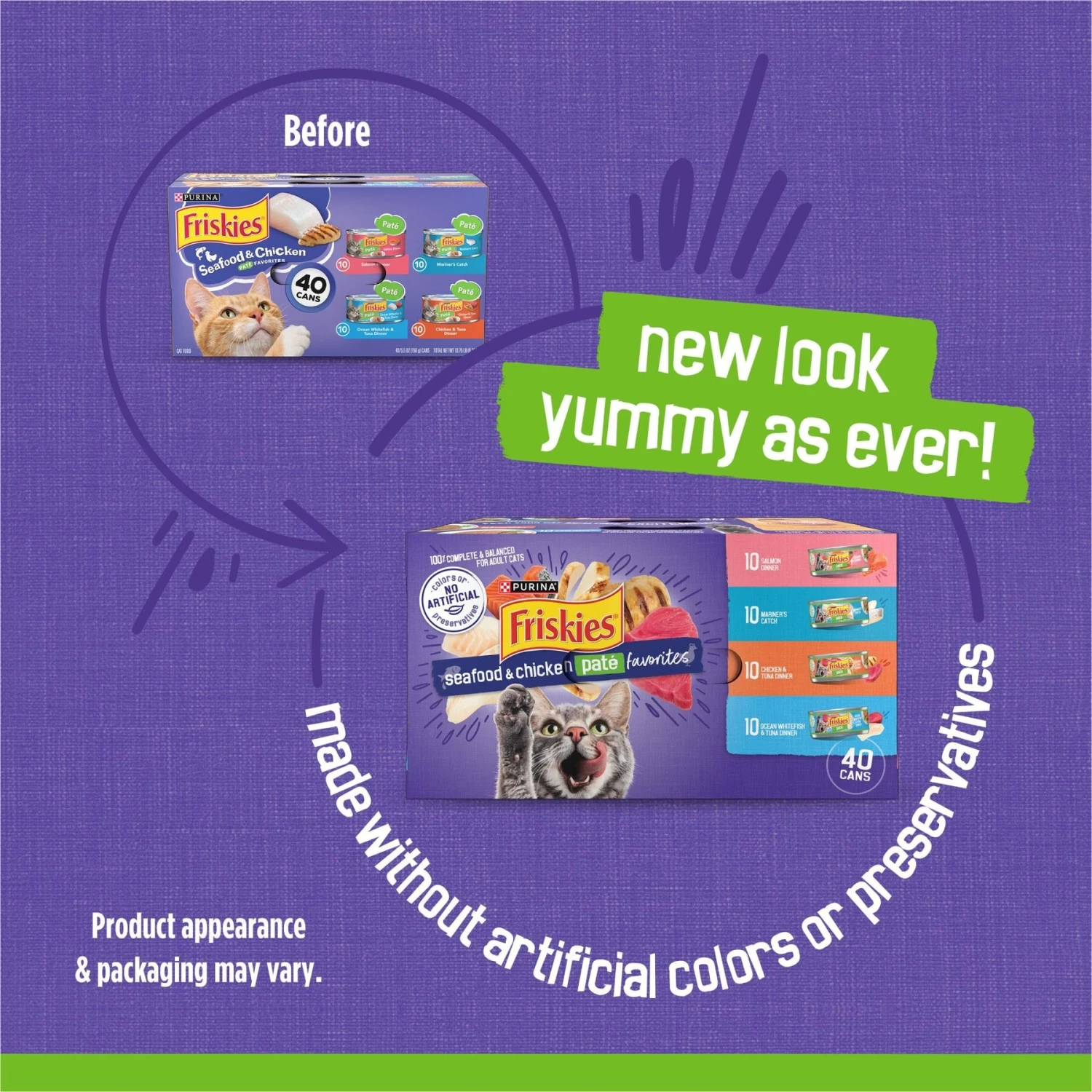 Meow Mix Original Choice Dry Cat Food & Purina Friskies Seafood & Chicken Pate Favorites Variety Pack Wet Cat Food, 5.5-oz Can, Case Of 40 9 Meow Mix Original Choice Dry Cat Food & Purina Friskies Seafood & Chicken Pate Favorites Variety Pack Wet Cat Food, 5.5-oz Can, Case Of 40 - Image 7