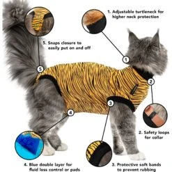 Suitical Recovery Suit Cat Apparel, Tiger Print -Furry Friends 855286 PT7. AC SS1800 V1686670483
