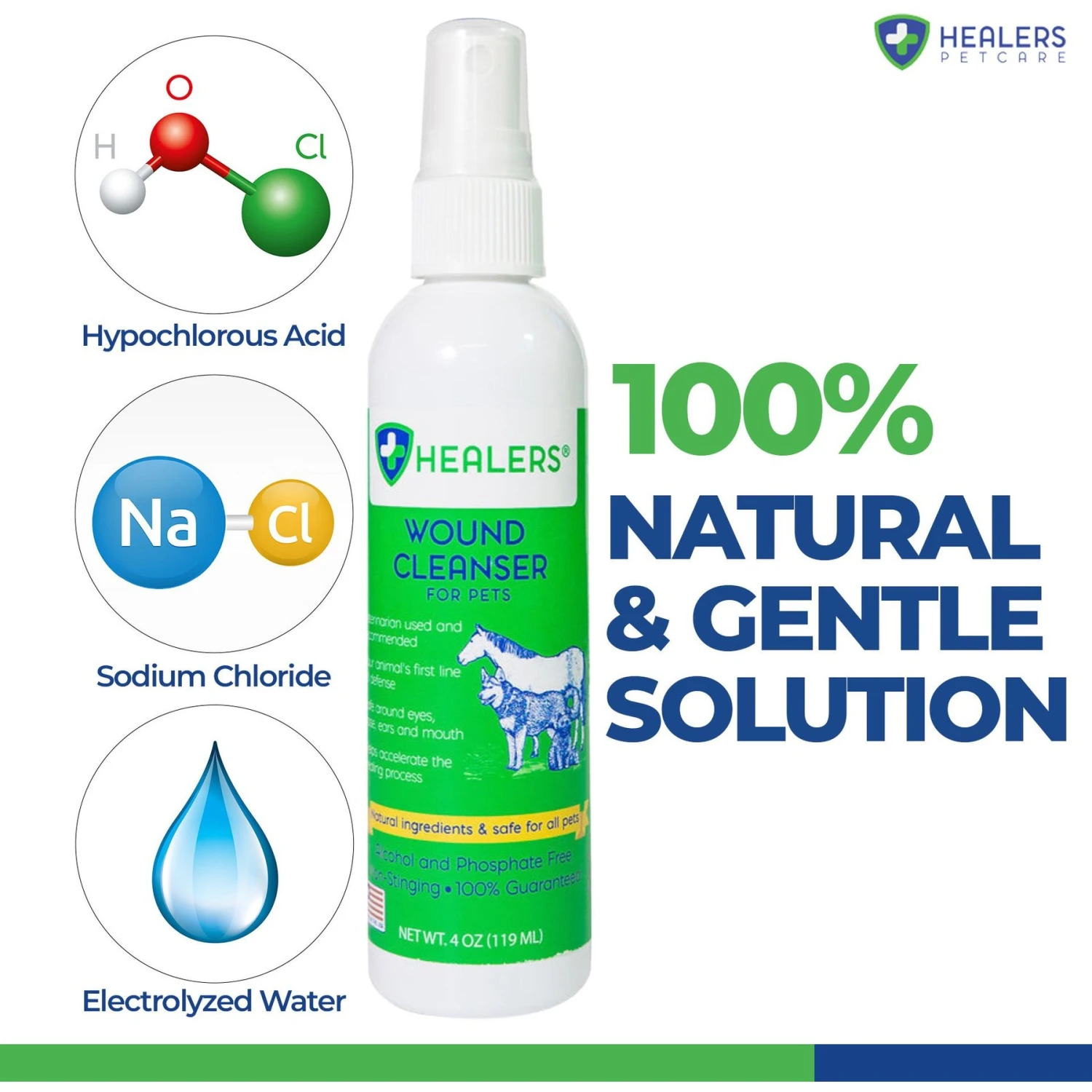 Healers Wound Cleanser Dog & Cat Treatment 4 Healers Wound Cleanser Dog & Cat Treatment - Image 2