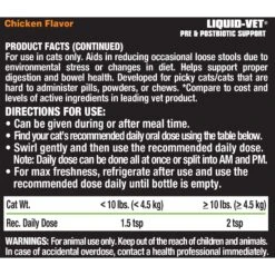 Liquid-Vet Feline Pre & PostBiotic Support Chicken Flavor Cat Digestive Aid, 8-oz Bottle -Furry Friends 870150 PT2. AC SS1800 V1685650514