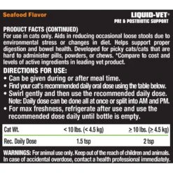 Liquid-Vet Feline Pre & PostBiotic Support Seafood Flavor Cat Digestive Aid, 8-oz Bottle -Furry Friends 870166 PT2. AC SS1800 V1685650138