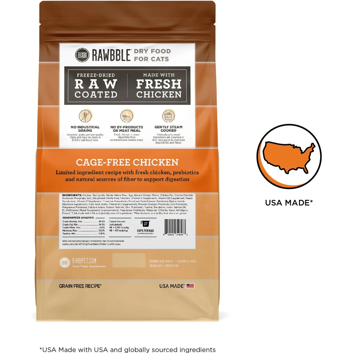 BIXBI Rawbble Dry Food Chicken Recipe For Cats, 10-lb Bag 4 BIXBI Rawbble Dry Food Chicken Recipe For Cats, 10-lb Bag - Image 2