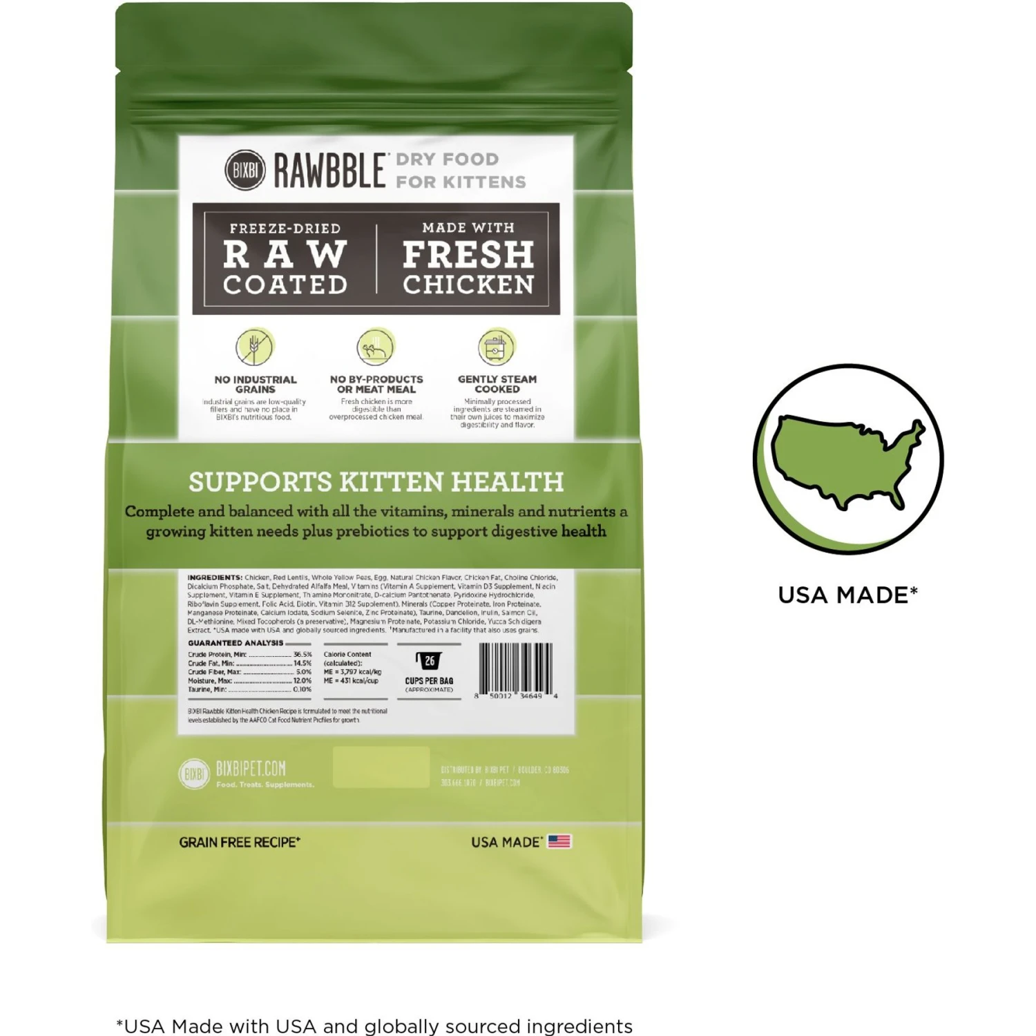 BIXBI Rawbble Dry Food Chicken Recipe For Kittens, 7-lb Bag 4 BIXBI Rawbble Dry Food Chicken Recipe For Kittens, 7-lb Bag - Image 2