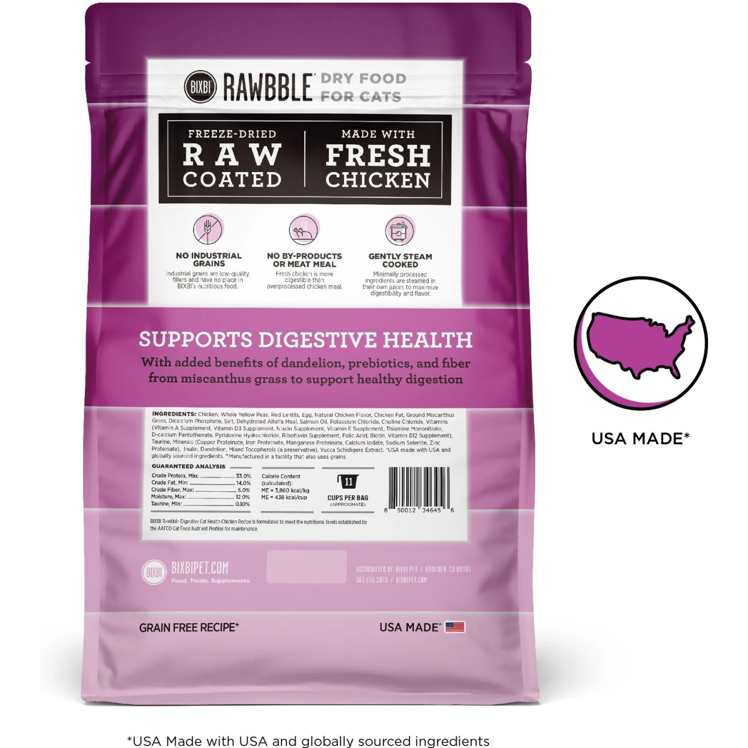 BIXBI Rawbble Dry Food Chicken Digestive Health Recipe For Cats, 3-lb Bag 4 BIXBI Rawbble Dry Food Chicken Digestive Health Recipe For Cats, 3-lb Bag - Image 2