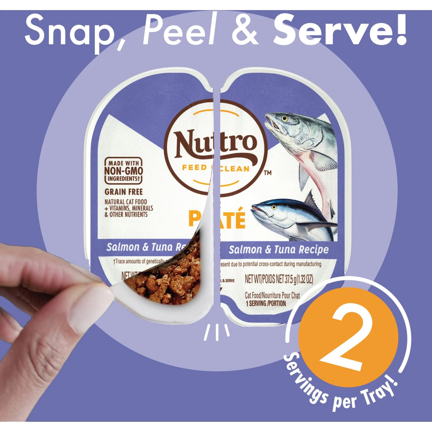 Nutro Perfect Portions Grain-Free Salmon & Tuna Pate Recipe Adult Wet Cat Food Trays 5 Nutro Perfect Portions Grain-Free Salmon & Tuna Pate Recipe Adult Wet Cat Food Trays - Image 3