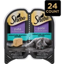 Sheba Perfect Portions Grain-Free Pate Signature Seafood Entree Adult Wet Cat Food Trays -Furry Friends 87808 PT2. AC SS1800 V1609980169