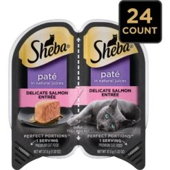 Sheba Perfect Portions Grain-Free Pate Delicate Salmon Entree Adult Wet Cat Food Trays -Furry Friends 87812 PT3. AC SS1800 V1572551217