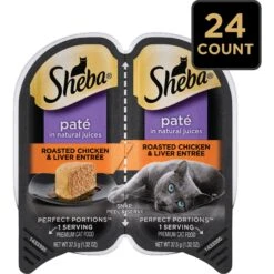 Sheba Perfect Portions Grain-Free Roasted Chicken & Liver Pate Entree Adult Wet Cat Food Trays -Furry Friends 87814 PT3. AC SS1800 V1572551357