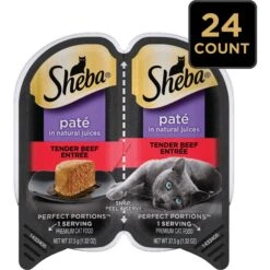 Sheba Perfect Portions Grain-Free Tender Beef Entree Pate Adult Wet Cat Food Trays -Furry Friends 87820 PT3. AC SS1800 V1572551934