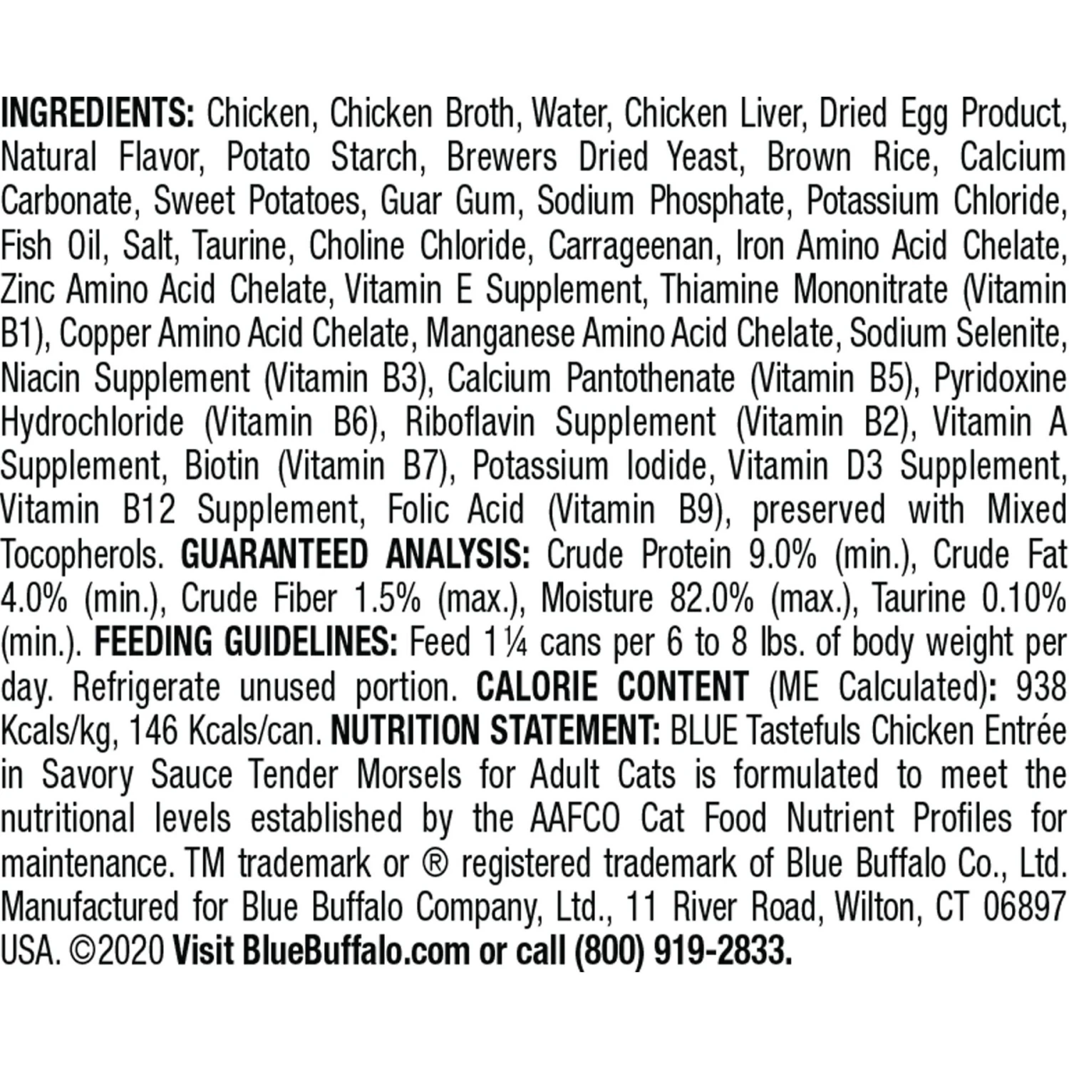 Blue Buffalo Tastefuls Natural Tender Morsels Chicken Entree Wet Cat Food, 5.5-oz Can, Case Of 12 4 Blue Buffalo Tastefuls Natural Tender Morsels Chicken Entree Wet Cat Food, 5.5-oz Can, Case Of 12 - Image 2