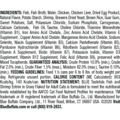 Blue Buffalo Tastefuls Natural Flaked Fish & Shrimp Entree In Gravy Wet Cat Food, 5.5-oz Can, Case Of 12 -Furry Friends 879262 PT1. AC SS1800 V1687358452