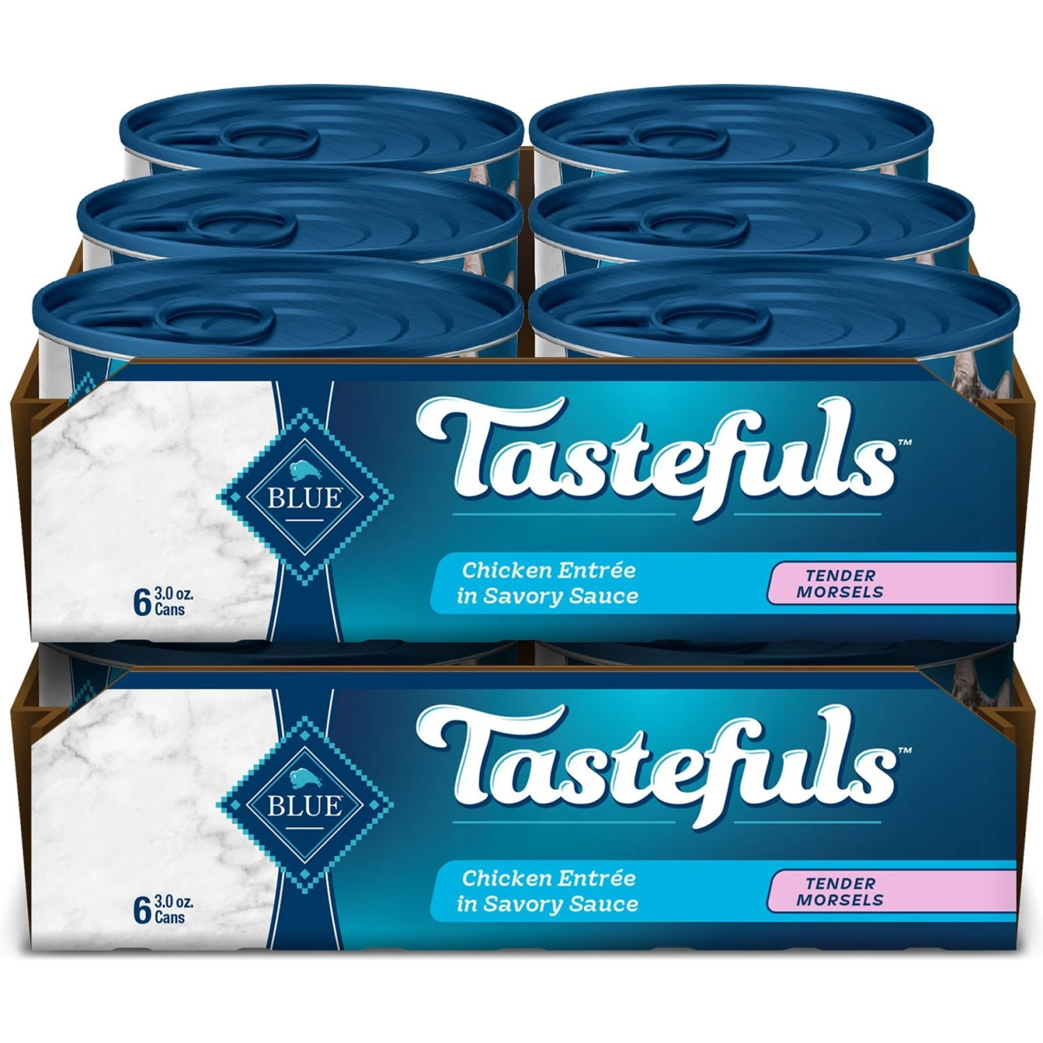 Blue Buffalo Tastefuls Natural Tender Morsels Chicken Entree Wet Cat Food, 3-oz Can, Case Of 12 3 Blue Buffalo Tastefuls Natural Tender Morsels Chicken Entree Wet Cat Food, 3-oz Can, Case Of 12
