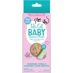Tiki Cat Baby Chicken, Tuna, & Chicken Liver Mousse & Shreds Grain-Free Wet Cat Food, 1.9-oz Can, Case Of 3 12 Tiki Cat Baby Chicken, Tuna, & Chicken Liver Mousse & Shreds Grain-Free Wet Cat Food, 1.9-oz Can, Case Of 3 -Furry Friends 883430 PT1. AC SS1800 V1690552168