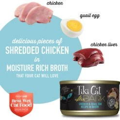Tiki Cat After Dark Chicken & Quail Egg Grain-Free Wet Cat Food -Furry Friends 883558 PT2. AC SS1800 V1690570670