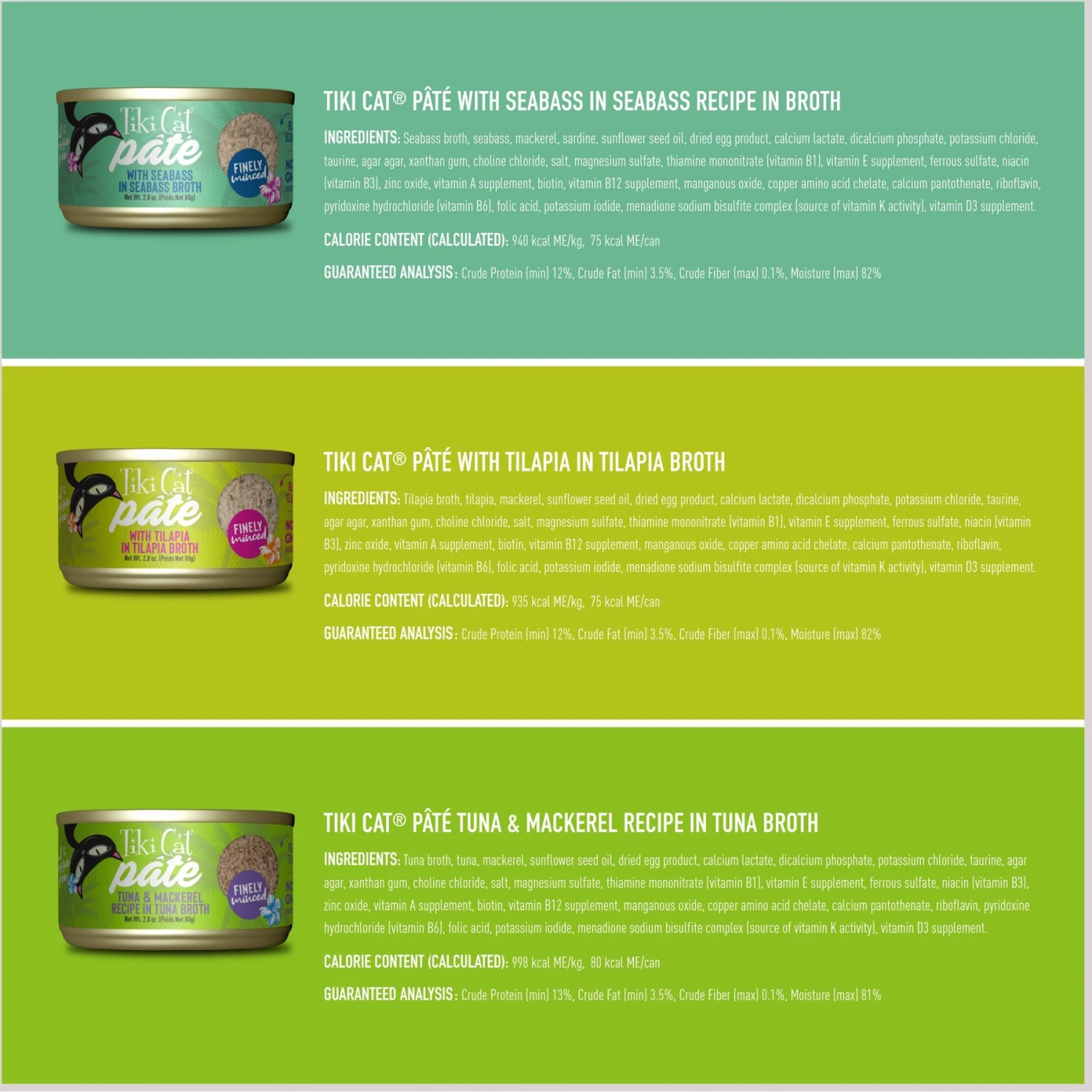 Tiki Cat Fish Favorites Pate Grain-Free Wet Cat Food, 2.8-oz Can, Case Of 24 6 Tiki Cat Fish Favorites Pate Grain-Free Wet Cat Food, 2.8-oz Can, Case Of 24 - Image 4