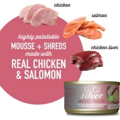Tiki Cat Silver Chicken & Chicken Liver Mousse & Shreds Grain-Free Wet Cat Food, 2.4-oz Can, Case Of 12 -Furry Friends 883894 PT4. AC SS1800 V1690566593