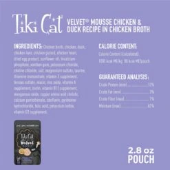 Tiki Cat After Dark Velvet Mousse Chicken & Duck Grain-Free Wet Cat Food, 2.8-oz Pouch, Case Of 12 -Furry Friends 883958 PT2. AC SS1800 V1690570701