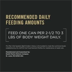 Purina Pro Plan Vital Systems Beef Entree In Wet Cat Food Gravy, 3-oz Can, Case Of 24 -Furry Friends 886070 PT7. AC SS1800 V1688579759