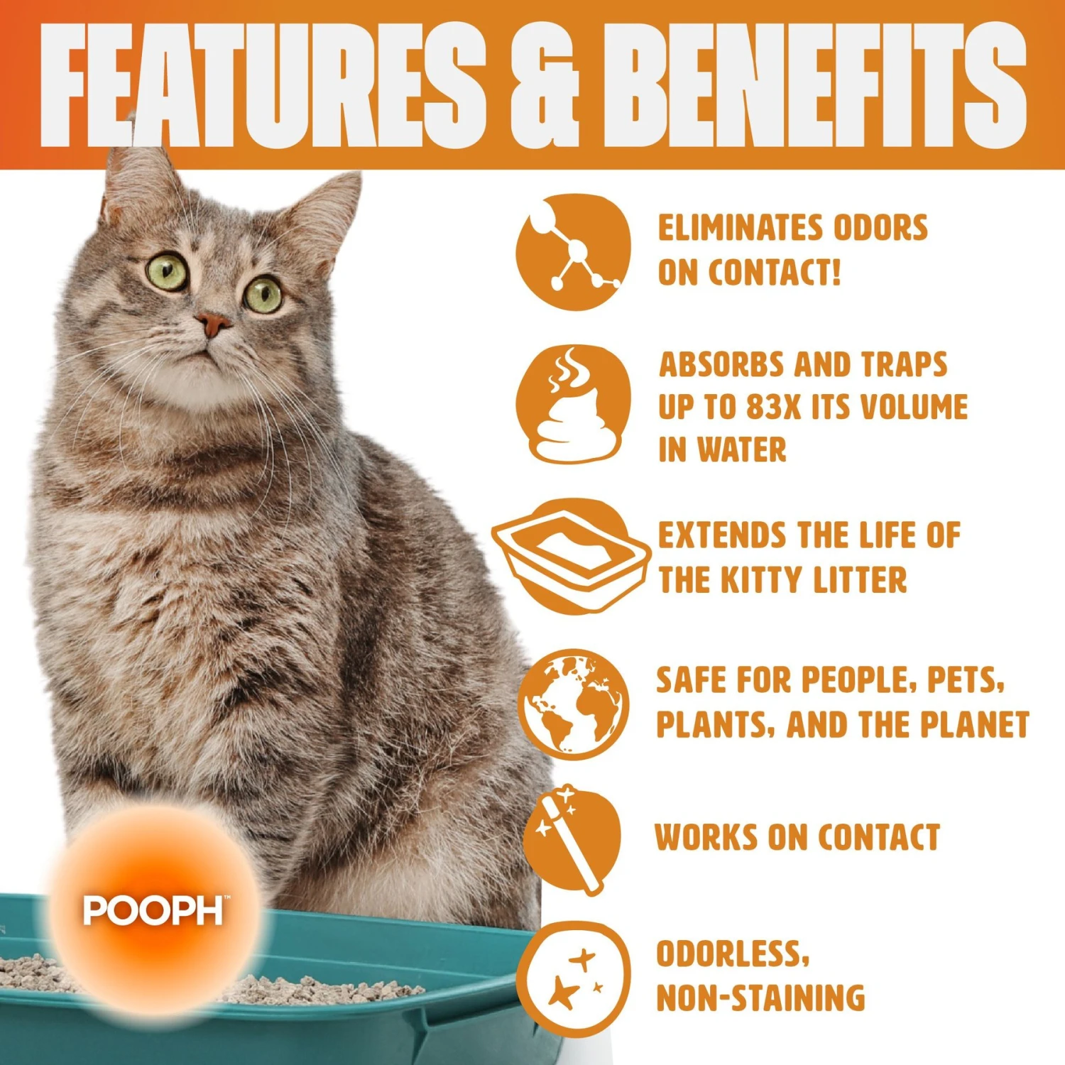 POOPH Kitty Litter Box Saver Cat Deodorizer, 16-oz Bottle 4 POOPH Kitty Litter Box Saver Cat Deodorizer, 16-oz Bottle - Image 2