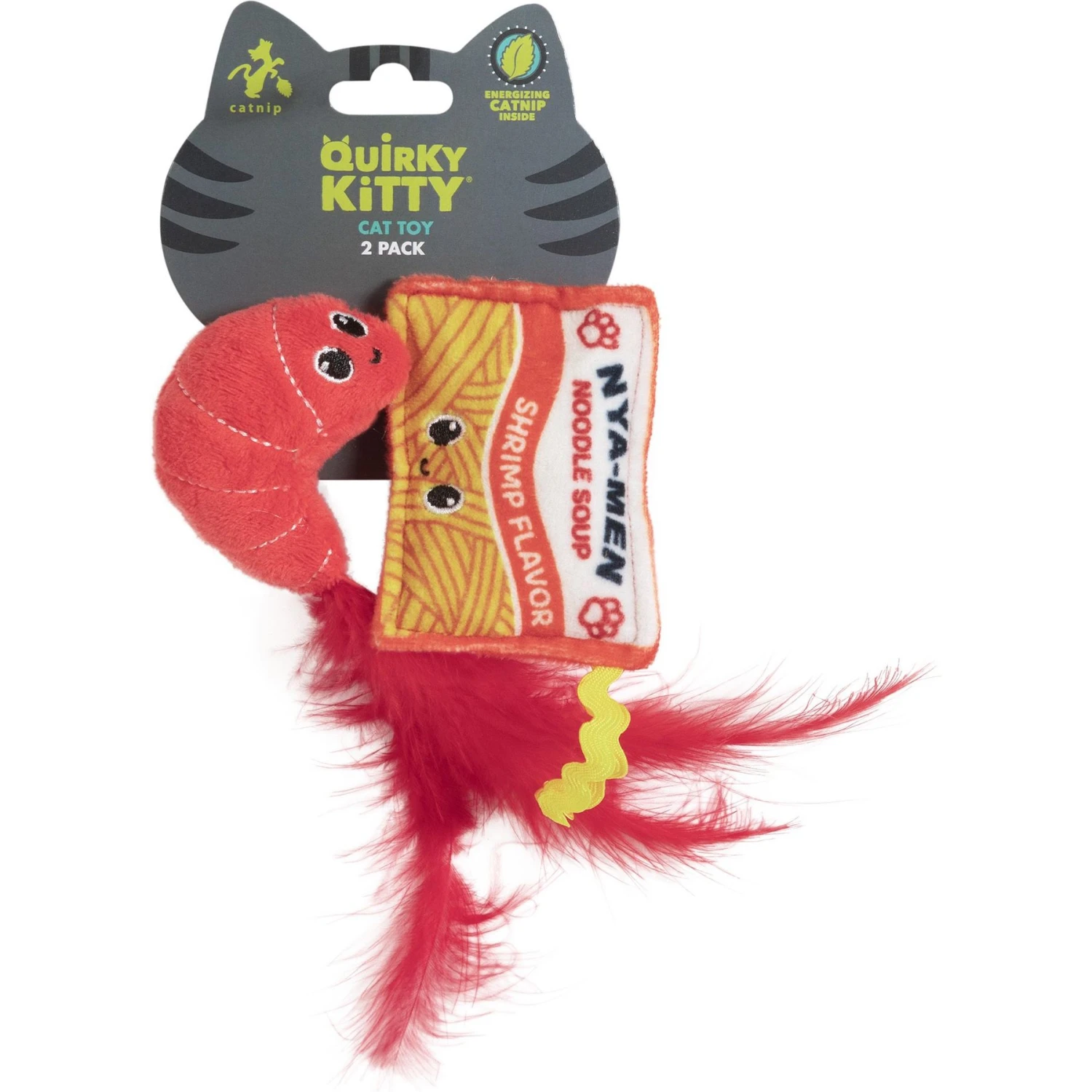 Quirky Kitty Ramen Catnip Plush Cat Toy, 2 Count 4 Quirky Kitty Ramen Catnip Plush Cat Toy, 2 Count - Image 2