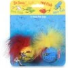 Dr. Seuss Fish Feather Ball Cat Toy, Multicolor, 2 Count