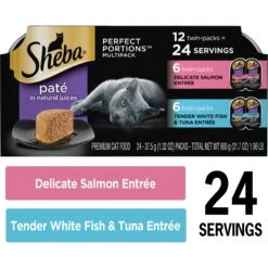 Sheba Perfect Portions Grain-Free Seafood Entrees Pate Variety Pack Adult Wet Cat Food Trays -Furry Friends 91473 PT2. AC SS1800 V1626816739
