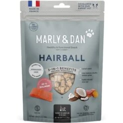 Marly & Dan Salmon Treats For Cats With Brewers Yeast & Coconut, Hairball Prevention Recipe, 3-oz Bag