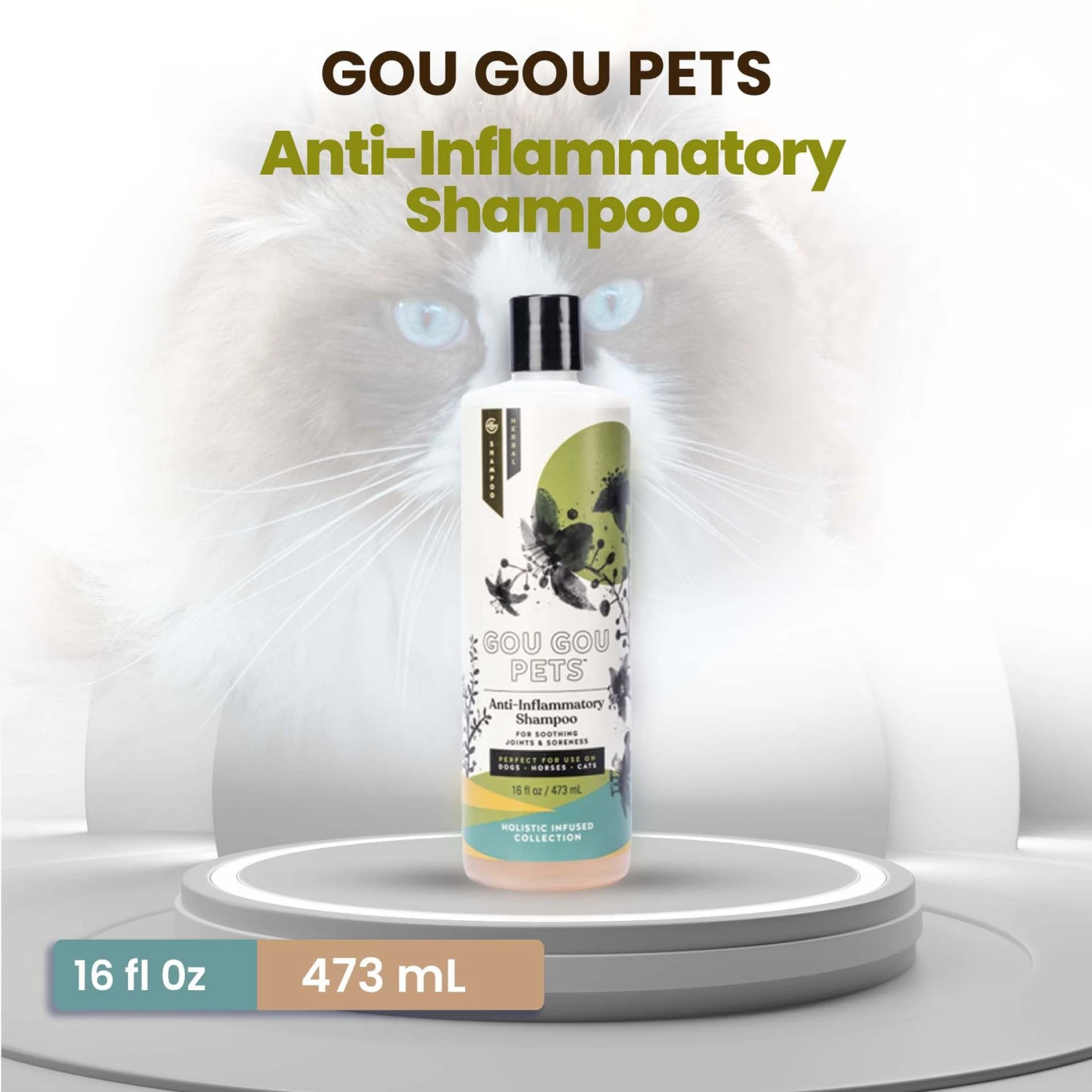 Gou Gou Pets Holistic Natural Derived Joint Inflammation Dog & Cat Shampoo, 16-oz Bottle 3 Gou Gou Pets Holistic Natural Derived Joint Inflammation Dog & Cat Shampoo, 16-oz Bottle