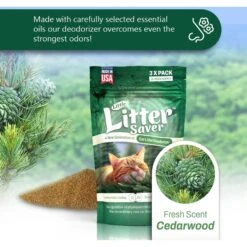 Little Litter Savers Natural Fresh Scent Cedarwood Cat Litter Deodorizer, 1-oz Bag, 3 Count -Furry Friends 931262 PT2. AC SS1800 V1691171737