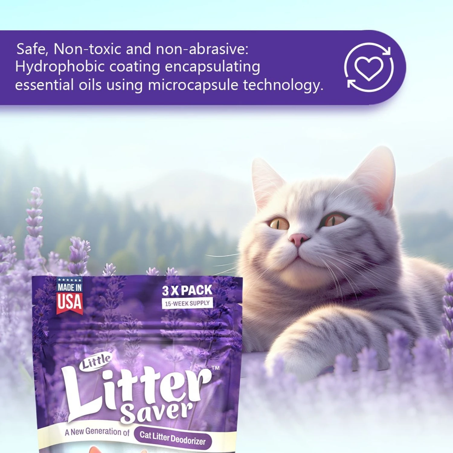 Little Litter Savers Natural Fresh Scent Lavender Cat Litter Deodorizer, 1-oz Bag, 3 Count 7 Little Litter Savers Natural Fresh Scent Lavender Cat Litter Deodorizer, 1-oz Bag, 3 Count - Image 5
