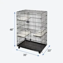 Frisco Collapsible Wire Cat Cage Playpen & Van Ness High Side Corner Cat Litter Pan, Blue -Furry Friends 933382 PT2. AC SS1800 V1692304951