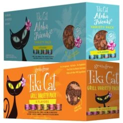 Tiki Cat Aloha Friends Variety Pack Grain-Free Wet Cat Food & Tiki Cat Grill Variety Pack Grain-Free Canned Cat Food