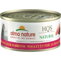 Almo Nature HQS Natural Chicken & Liver In Broth Grain-Free Canned Cat Food