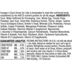 Evanger's Super Premium Duck Dinner Grain-Free Canned Cat Food -Furry Friends 93920 PT1. AC SS1800 V1693919446