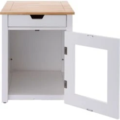 TRINITY 20-in Enclosure End Table With Drawer Cat Litter Box, White, Small 17 TRINITY 20-in Enclosure End Table With Drawer Cat Litter Box, White, Small -Furry Friends 940742 PT6. AC SS1800 V1692300285