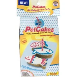 Goody Box Birthday Cat Toys, Treats & Collar & PetCakes Turkey Flavor Microwavable Birthday Cake Mix Kit With Fish Shaped Pan Cat Treats, 5-oz Bag -Furry Friends 947294 PT5. AC SS1800 V1693600215