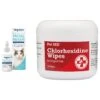 Vetericyn Plus Antimicrobial Feline Facial Therapy For Cat Acne, Eye & Ear Problems & Mouth Sores & Pet MD Chlorhexidine Antiseptic Wipes For Dogs & Cats