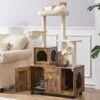 Yaheetech Cat Litter Box Enclosure Cat Tree & Condo, Rustic Brown & Beige -Furry Friends 953326 MAIN. AC SS1800 V1695056786