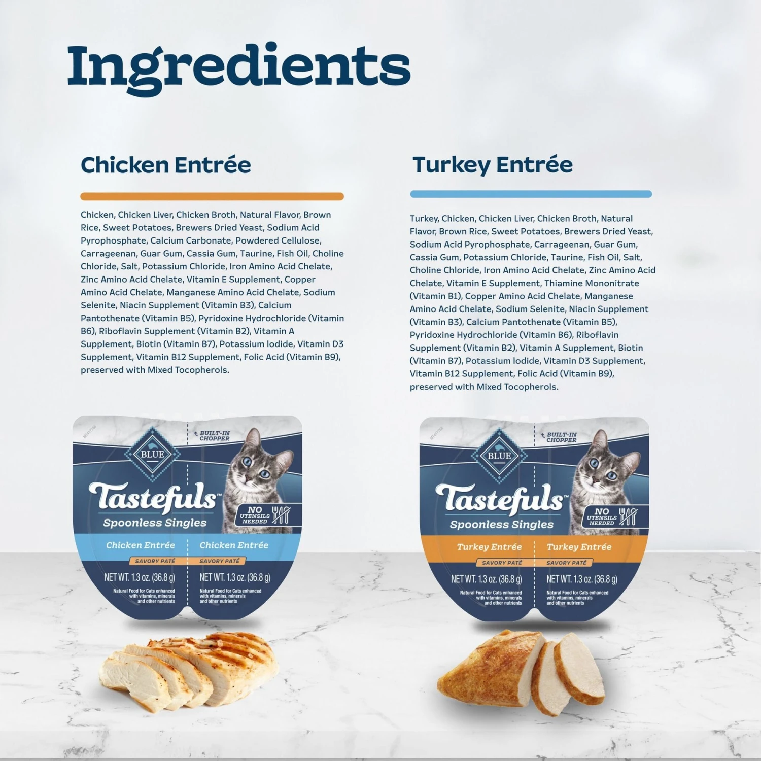Blue Buffalo Tastefuls Spoonless Singles Chicken & Turkey Entree Variety Pack Adult Pate Wet Cat Food, 2.6-oz Twin Pack, Case Of 12 7 Blue Buffalo Tastefuls Spoonless Singles Chicken & Turkey Entree Variety Pack Adult Pate Wet Cat Food, 2.6-oz Twin Pack, Case Of 12 - Image 5