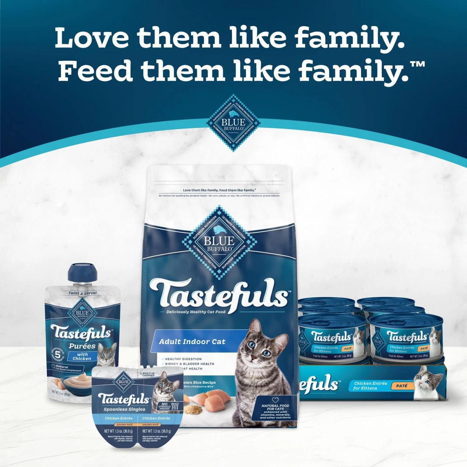 Blue Buffalo Tastefuls Spoonless Singles Chicken & Turkey Entree Variety Pack Adult Pate Wet Cat Food, 2.6-oz Twin Pack, Case Of 12 11 Blue Buffalo Tastefuls Spoonless Singles Chicken & Turkey Entree Variety Pack Adult Pate Wet Cat Food, 2.6-oz Twin Pack, Case Of 12 - Image 9