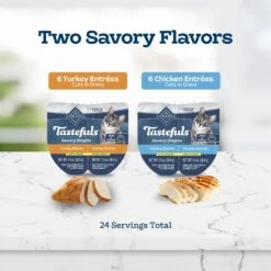 Blue Buffalo Tastefuls Savory Singles Chicken & Turkey Entree Variety Pack Cuts In Gravy Wet Cat Food, 2.6-oz Twin Pack, Case Of 12 -Furry Friends 954254 PT3. AC SS1800 V1695051583