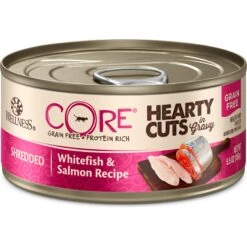 Wellness CORE Grain-Free Hearty Cuts In Gravy Shredded Whitefish & Salmon Recipe Canned Cat Food
