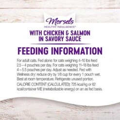 Wellness Healthy Indulgence Morsels With Chicken & Salmon In Savory Sauce Grain-Free Wet Cat Food Pouches, 3-oz, Case Of 24 -Furry Friends 95720 PT7. AC SS1800 V1695839477