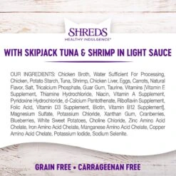 Wellness Healthy Indulgence Shreds With Skipjack Tuna & Shrimp In Light Sauce Grain-Free Wet Cat Food Pouches -Furry Friends 95733 PT5. AC SS1800 V1695923309