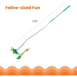 Catstages Tail Teaser Ground Prey Play Wand Cat Toy, Green -Furry Friends 976182 PT4. AC SS1800 V1696615522