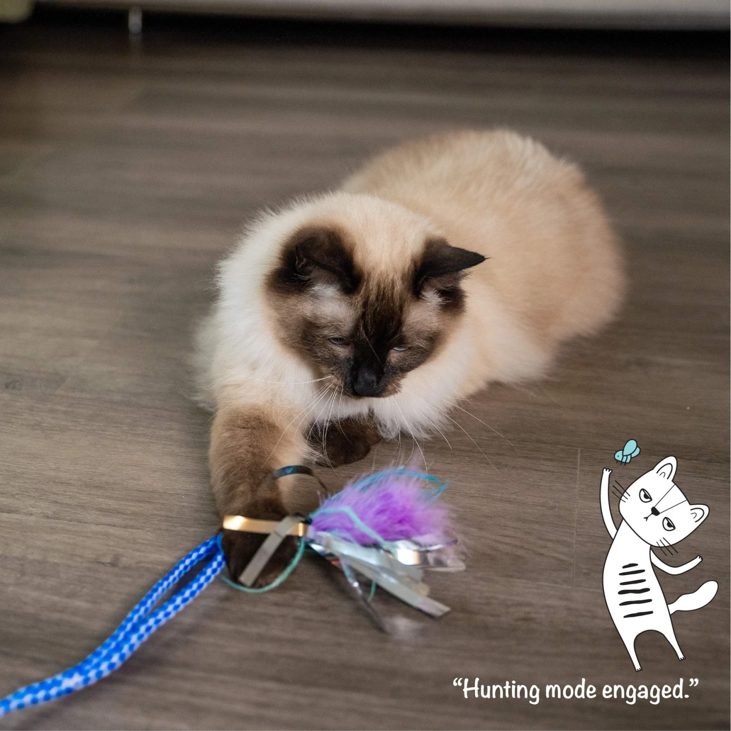 Catstages Tail Teaser Air Prey Play Wand Cat Toy, Blue 10 Catstages Tail Teaser Air Prey Play Wand Cat Toy, Blue - Image 8