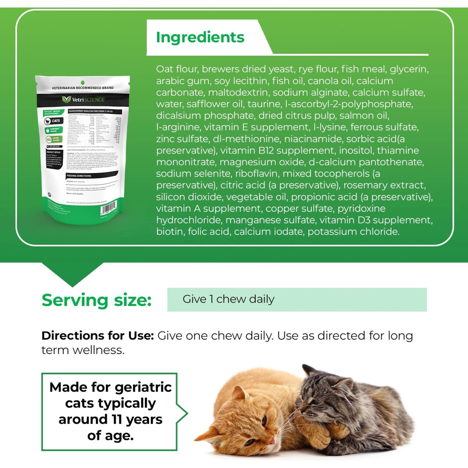 VetriScience Nu Cat Senior Soft Chews Multivitamin For Cats 7 VetriScience Nu Cat Senior Soft Chews Multivitamin For Cats - Image 5