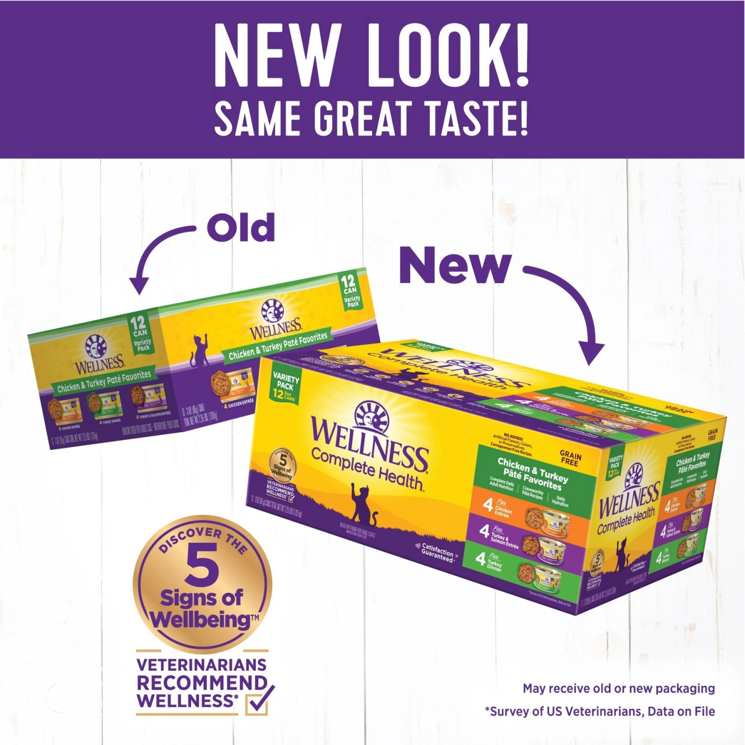 Wellness Complete Health Chicken & Turkey Pate Favorites Variety Pack Grain-Free Wet Cat Food, 3-oz Can, Case Of 12 4 Wellness Complete Health Chicken & Turkey Pate Favorites Variety Pack Grain-Free Wet Cat Food, 3-oz Can, Case Of 12 - Image 2