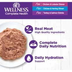 Wellness Complete Health Seafood Pate Favorites Variety Pack Grain-Free Wet Cat Food, 3-oz Can, Case Of 12 12 Wellness Complete Health Seafood Pate Favorites Variety Pack Grain-Free Wet Cat Food, 3-oz Can, Case Of 12 -Furry Friends 984646 PT2. AC SS1800 V1699642708